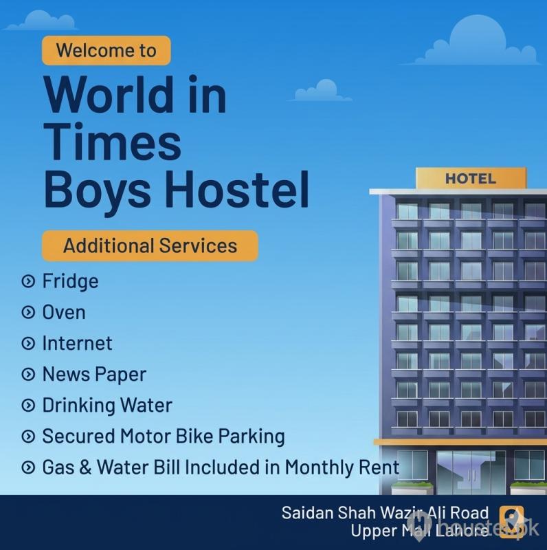 World in Times Boys Hostel Boys Hostel in Lahore with WiFi from PKR 10,000