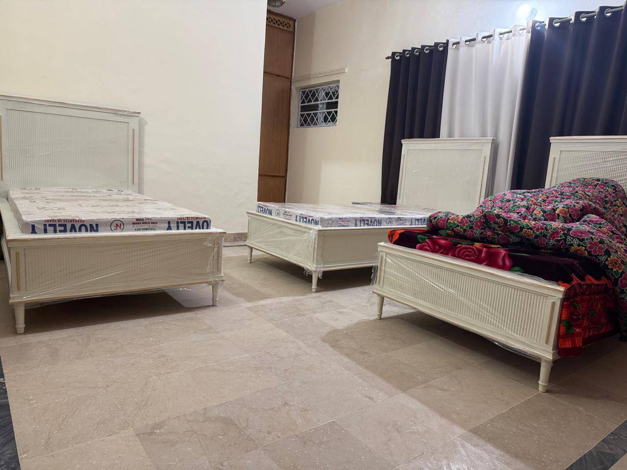 Room 1 at Anzilah Girls Hostel — 4 Seater, Girls hostel with AC, Bath, Geyser, Furnished, Cooler, Islamabad, Pakistan
