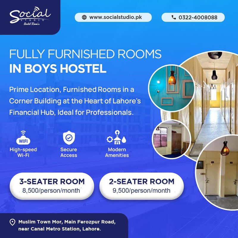 Social Studio Hostel Boys Hostel in Muslim Town, Lahore from PKR 8,500