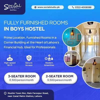 Social Studio Hostel Boys Hostel in Muslim Town, Lahore from PKR 8,500