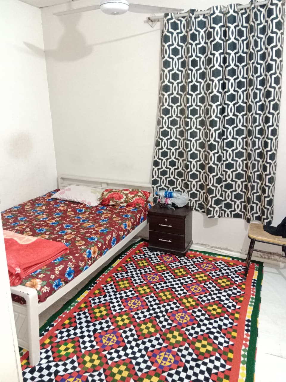 3 Seater room at HY Boys Hostel & Rooms For Rent — 3 Seater, Boys hostel with Bath, Geyser, Beds/Mattresses, Cupboards, Carpet, Karachi, Pakistan