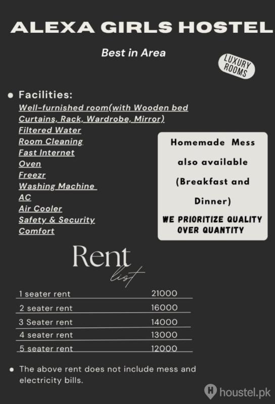 Alexa Girls Hostel Girls Hostel in Johar Town, Lahore with Mess, WiFi - Photo 12