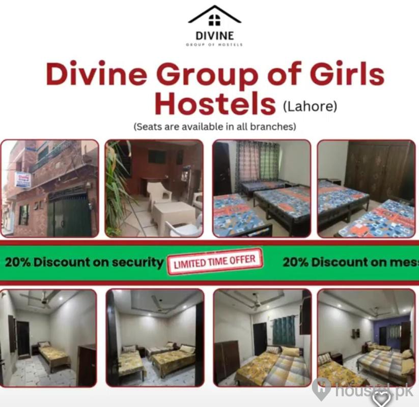 Divine Group of Girls Hostel Girls Hostel in Lahore with Mess, WiFi from PKR 12,000