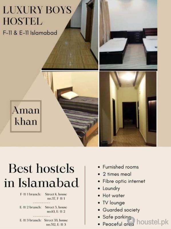 LUXURY BOYS HOSTELS   F-11 Branch Boys Hostel in F-11, Islamabad with Mess, WiFi - Main Photo
